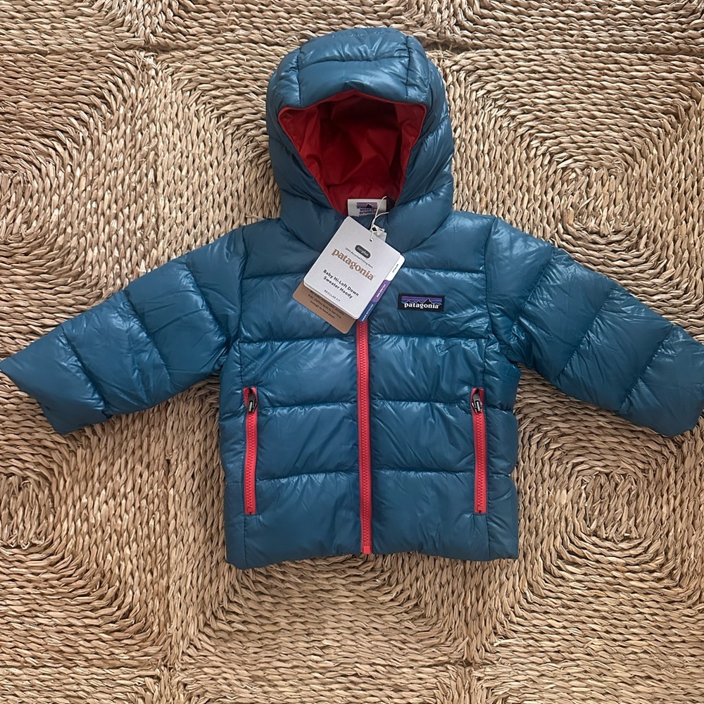 NWT Patagonia Kids' Teal Jacket with Red Lining